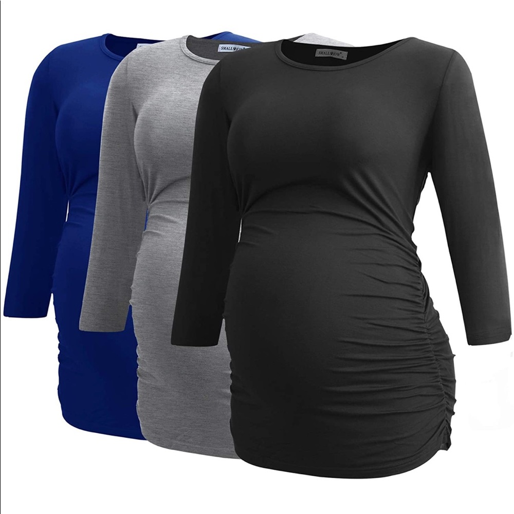 3 Pack Maternity shirt with side ruching. Size M.